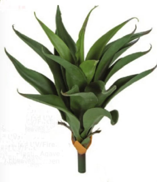 22 Inch Fire Retardant Outdoor UV Rated Plastic Agave Green 18 Leaves