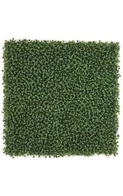 20 Inches Plastic Polyblend UV Outdoor Boxwood Mat - 1 Inches Height - Traditional Leaf - Tutone Green