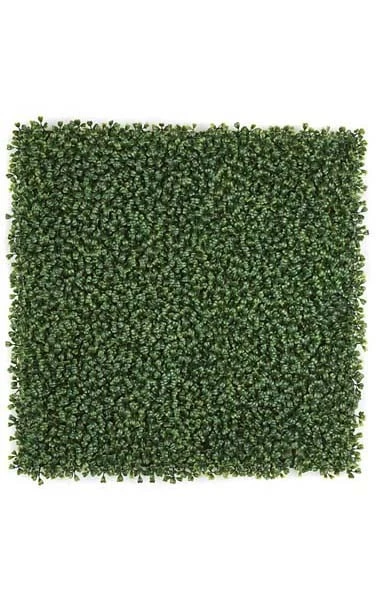 20 Inches Plastic Polyblend UV Outdoor Boxwood Mat - 1 Inches Height - Traditional Leaf - Tutone Green