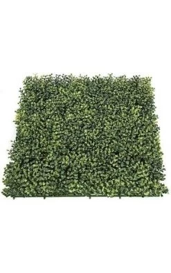 20 Inches UV Outdoor Polyblend Boxwood Mat - 3 Inches Height - Traditional Leaf - Tutone Green