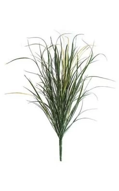 36 Inches Outdoor Grass Bush - Tutone Green Leaves - 6 Inches Stem - Bare Stem