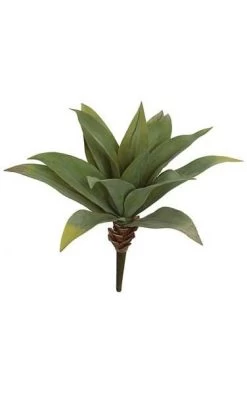 22 Inches Plastic Agave Plant - 15 Green Leaves - 20 Inches Width - Bare Stem