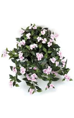 27 Inches Impatiens Bush - 417 Leaves - 62 Flowers - 5 Buds - Pink