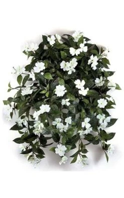 27 Inches Impatiens Bush - 417 Leaves - 62 Flowers - 5 Buds - Cream