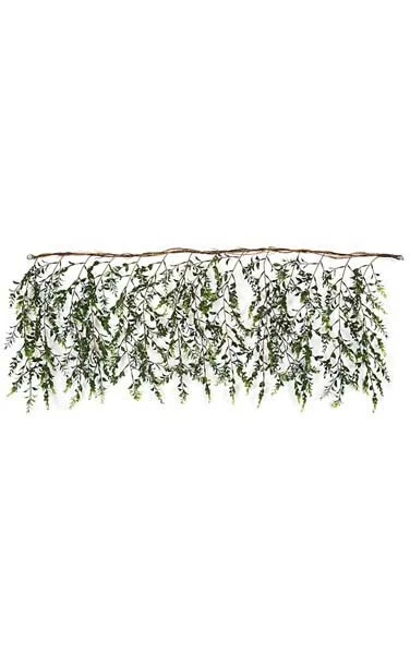 48 Inches X 20 Inches Plastic Verbena Garland - 366 Green Leaves