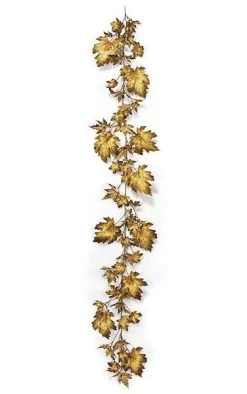 6 Feet Velvet Maple Garland - Copper/Brown - 12 Inches Width