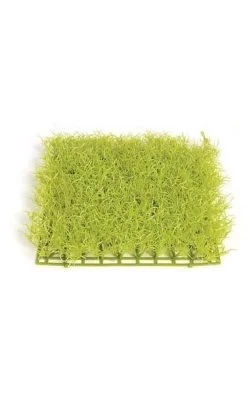 10 Inches Plastic Leaf Grass - 1.5 Inches Height - Light Lime Green