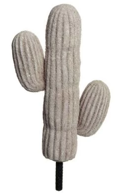 15 Inches Plastic Mexican Cactus - 9 Inches Width - Beige/Tan