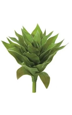 13 Inches Plastic Agave Plant - 25 Green Leaves - 13 Inches Width - Bare Stem