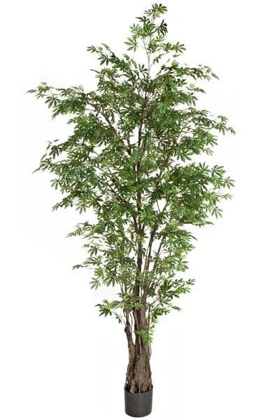 7 Feet Japanese Maple Tree - Synthetic Trunk - 1,705 Green Leaves - 43 Inches Width - Weighted Base