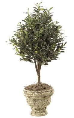 36 Inches Artificial Olive Tree - Natural Trunk - 1,040 Leaves - Weighted Base - CUSTOM-MADE