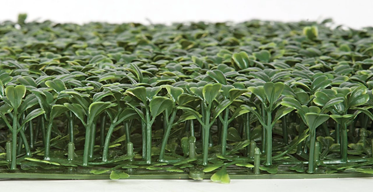 20 Inches Plastic Polyblend UV Outdoor Boxwood Mat - 1 Inches Height - Traditional Leaf - Tutone Green - Image 3