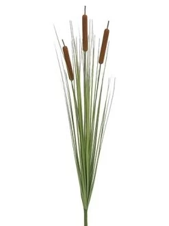 EFA-304 36 Inches Large Cattail Bush X3 W/Onion Grass Brown (Price Is For A DZ Set)