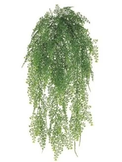 24 Inches Plastic Outdoor Maidenhair Fern Hanging Bush Green