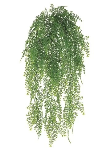 24 Inches Plastic Outdoor Maidenhair Fern Hanging Bush Green