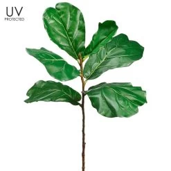 38 Inches UV Outdoor Protected Fiddle Leaf Branch Green