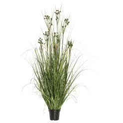 60 Inches Outdoor Grass With Pomp Balls In Pot