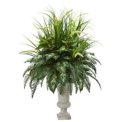 42” Mixed Greens Artificial Plant In Urn