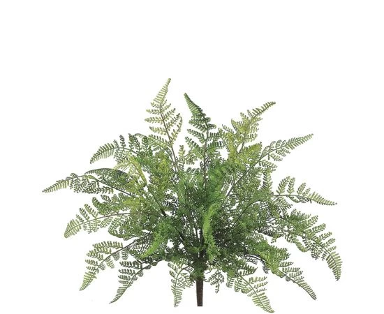 17 Inches UV Outdoor Protected Leather Fern Bush Green