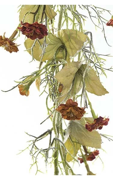 6 Feet Jasmine Garland - 60 Leaves - 95 Flowers - Mustard - Image 3