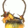 11 Inches Pumpkin Basket With Handle Orange/Green