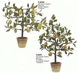 30 Inches Fruit Topiary With Pot - 9 Fruits Select From Orange Or Lemon