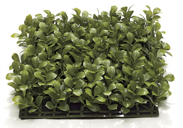 A-5200 Plastic Leaf Grass Mat - 10 Inches Square - 100 Leaves - 2.5 Inches Height - Tutone Green (Sold In A Set Of 3 )