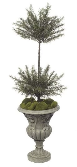Faux Life Like 38 Inches Rosemary Topiary - Double Ball