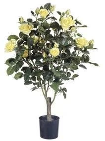 EF-424 Faux Life Like Flowering Rose Bush-yellow -31 ” Height