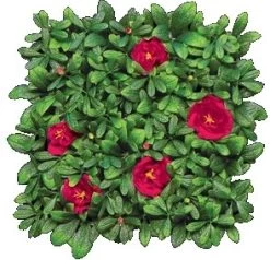 EF-8513 Outdoor Artificial Red Flowering Azalea Mat- 12 Inches Squares (Sold In A Set Of 3pc)