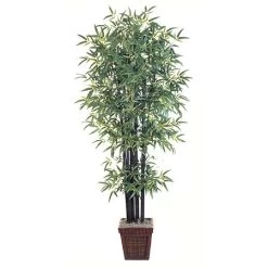 EF-1578 7 Feet Bamboo Tree Natural Black Bamboo Trunks W/2191 Lvs