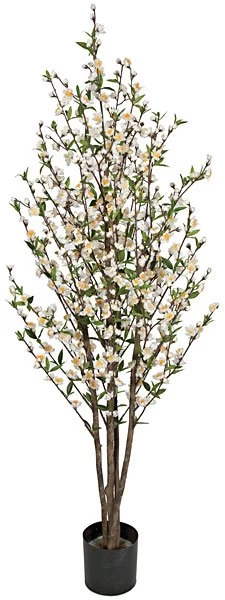 W-110000 5 Feet Cherry Blossom Tree Natural Trunks White/Cream