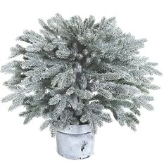 17 Inches Plastic Balsam Ball Potted - 15 Inches Width - White Wash