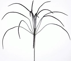 23 Inches Flocked Grass Bush - 7.5 Inches Stem - 24 Inches Width - Silver/Black