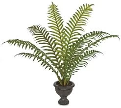 P-113615 4 Feet Potted Sword Palm - Soft Touch -9 Fronds - Black Urn