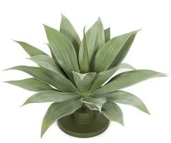 AUV-102180 17 Inches Outdoor Plastic Agave Base Plant - 22 Green Leaves - 24 Inches Width
