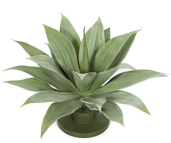 AUV-102180 17 Inches Outdoor Plastic Agave Base Plant - 22 Green Leaves - 24 Inches Width