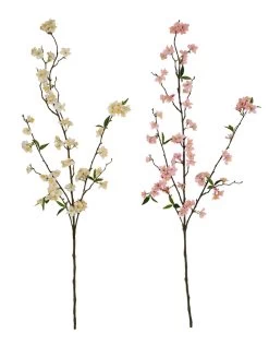 45 Inches Cherry Blossom Branch - 76 Flowers - 21 Leaves Fire Retardant