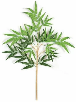 33 Inches Bamboo Branch - 96 Leaves - Green - FIRE RETARDANT