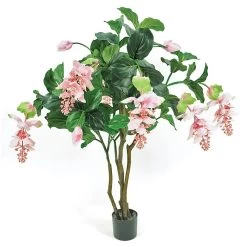 4 Foot FireSafe Pink Medinilla Tree On Natural Trunk